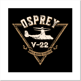 V-22 Osprey VTOL Aircraft Distressed Design Posters and Art